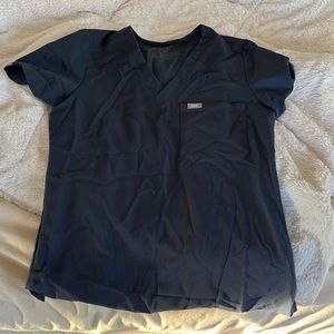 Midnight blue figs one pocket scrub top